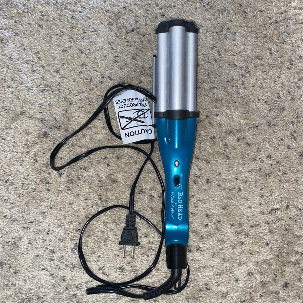 BedHead Triple Barrel Waver - Teal Blue and Silver